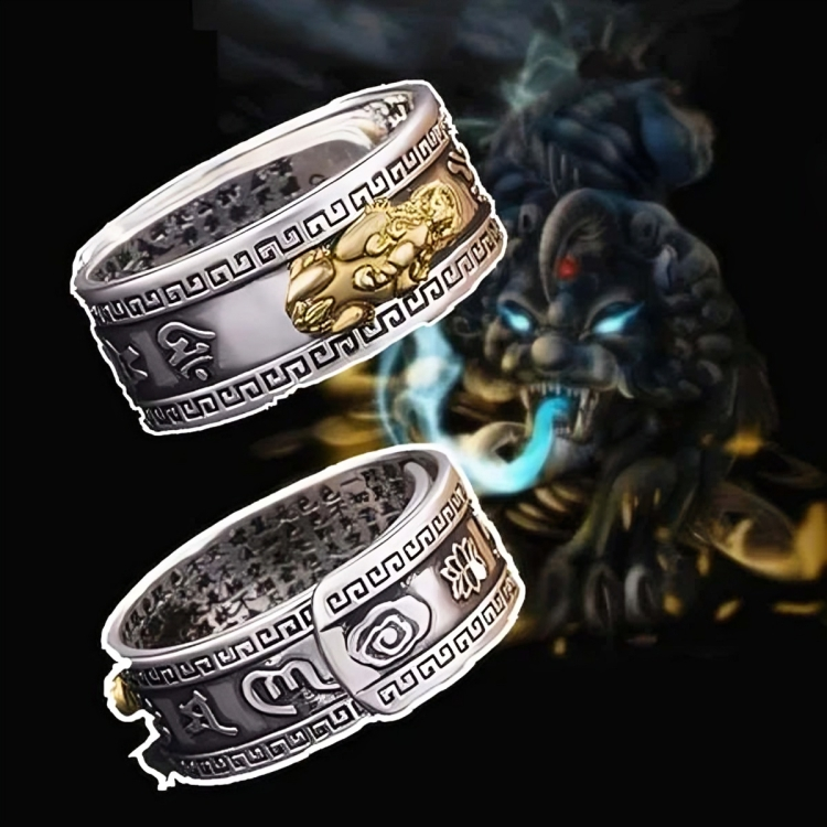 Authentic Fengshui Pixiu God Wealth Mantra Ring (Buy 1 Get 1 Free)