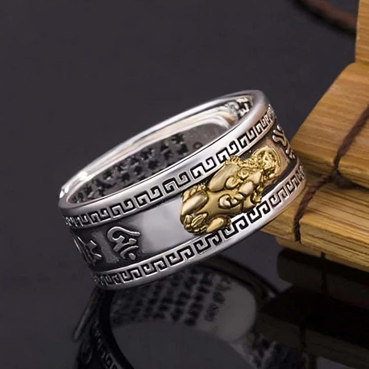 Authentic Fengshui Pixiu God Wealth Mantra Ring (Buy 1 Get 1 Free)